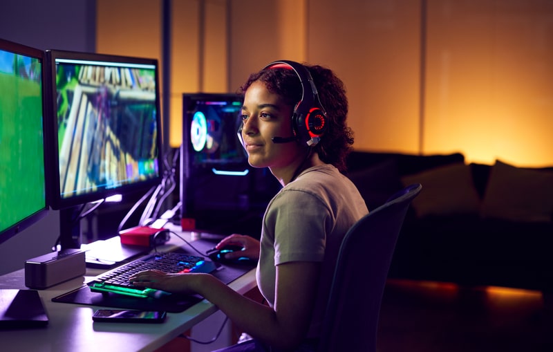 saude ocular menina gamer