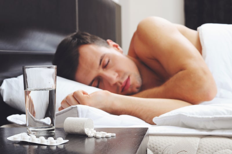 calmante para dormir homem dormindo